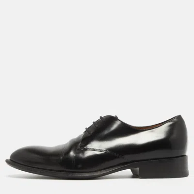 Pre-owned Celine Black Leather Lace Up Derby Size 38
