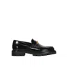 Celine Triomphe Embellished Leather Loafers In Black