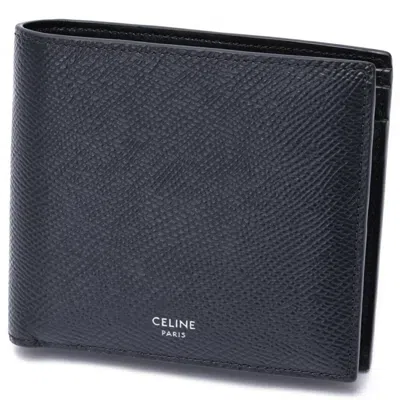 Pre-owned Celine Black Leather Long Bill Wallet (bi-fold) ()