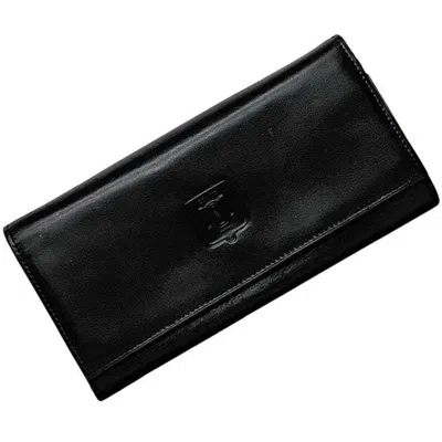 Pre-owned Celine Black Leather Long Wallet (bi-fold) ()