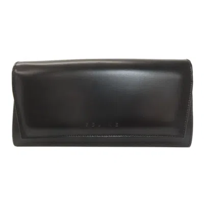 Pre-owned Celine Black Leather Long Wallet (bi-fold) ()