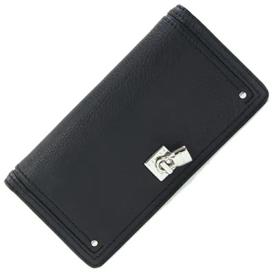 Pre-owned Celine Black Leather Long Wallet (bi-fold) ()