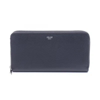 Pre-owned Celine Black Leather Long Wallet (bi-fold) ()