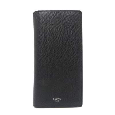 Pre-owned Celine Black Leather Long Wallet (bi-fold) ()