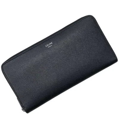 Pre-owned Celine Black Leather Long Wallet (bi-fold) ()