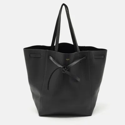 Pre-owned Celine Black Leather Medium Cabas Phantom Tote