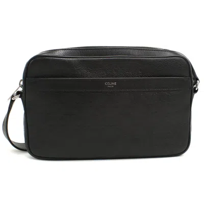 Pre-owned Celine Black Leather Messenger Bag Shoulder Bag ()