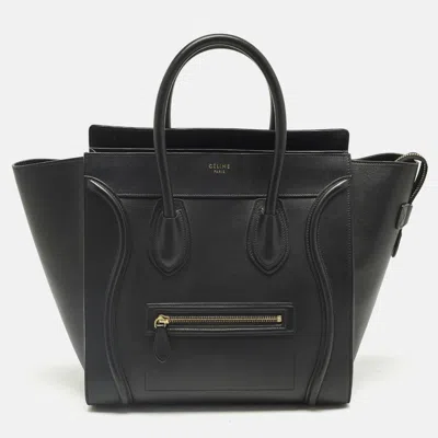 Pre-owned Celine Black Leather Mini Luggage Tote