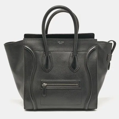 Pre-owned Celine Black Leather Mini Luggage Tote