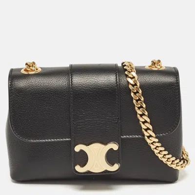 Pre-owned Celine Black Leather Mini Victoire Shoulder Bag