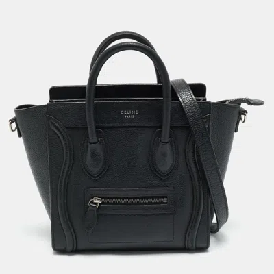 Pre-owned Celine Black Leather Nano Luggage Tote