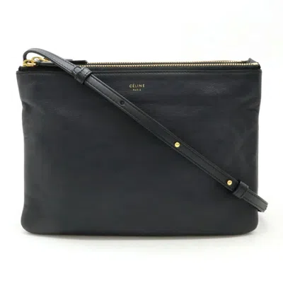 Pre-owned Celine Black Leather Pochette Pouch Shoulder Bag ()
