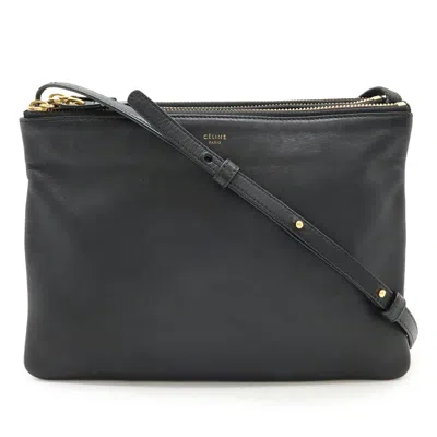 Pre-owned Celine Black Leather Pochette Pouch Shoulder Bag ()