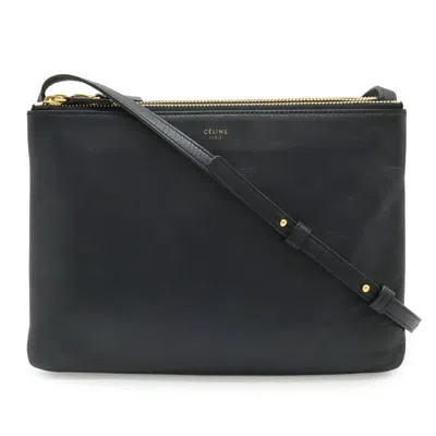 Pre-owned Celine Black Leather Pochette Pouch Shoulder Bag ()
