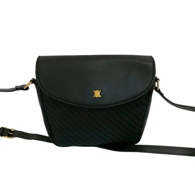 Pre-owned Celine Black Leather Pochette Shoulder Bag ()