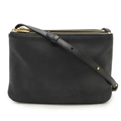 Pre-owned Celine Black Leather Pochette Shoulder Bag ()