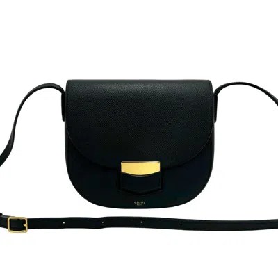 Pre-owned Celine Black Leather Pochette Shoulder Bag ()