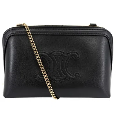 Pre-owned Celine Black Leather Pochette Shoulder Bag ()