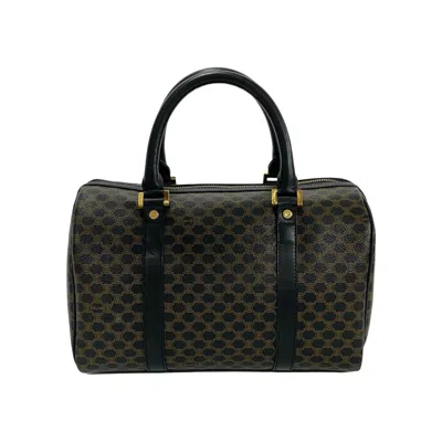 Pre-owned Celine Black Leather Pvc Boston Bag Handbag ()