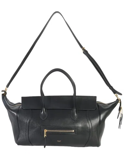 Celine Black Leather Supple Shiny Medium New Luggage (authentic Pre-loved)