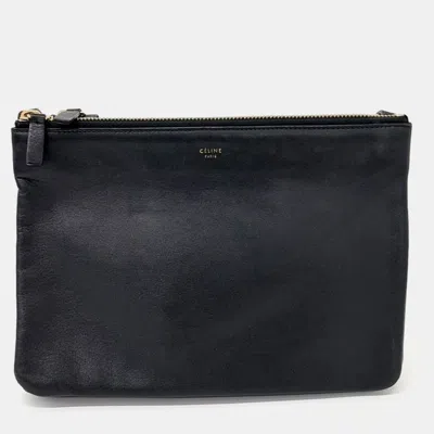 Pre-owned Celine Black Leather Trio Bag