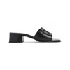 Celine Black Leather Triomphe 40 Mule In Multi