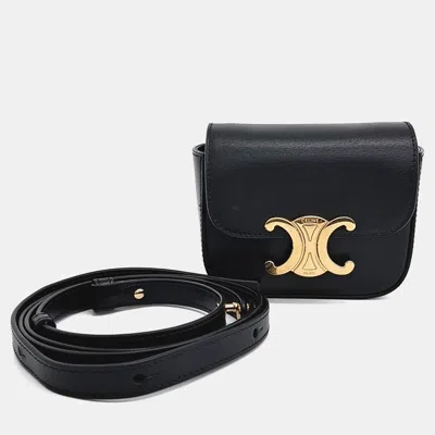 Pre-owned Celine Black Leather Triumph Mini Crossbody Bag