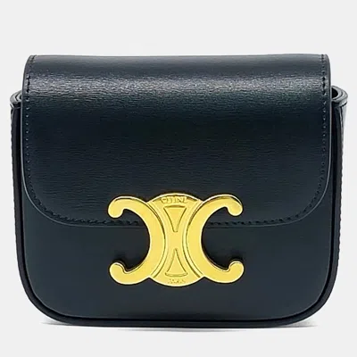Pre-owned Celine Black Leather Triumph Mini Crossbody Bag