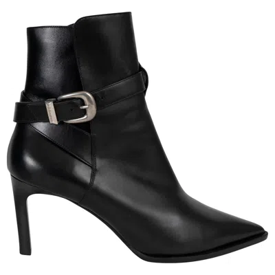 Pre-owned Celine Black Leather Verneuil Jodphur Booties Boots Shoes 40