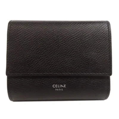Pre-owned Celine Black Leather Wallet (bi-fold) ()