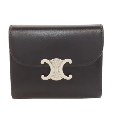 Pre-owned Celine Black Leather Wallet (bi-fold) ()