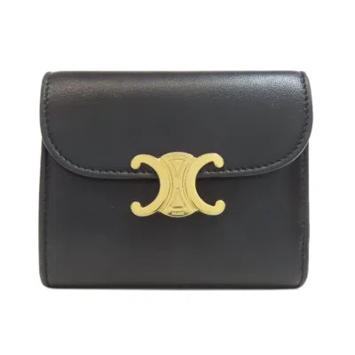 Pre-owned Celine Black Leather Wallet (bi-fold) ()