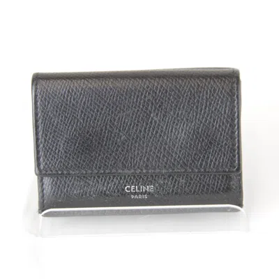 Pre-owned Celine Black Leather Wallet (tri-fold) ()