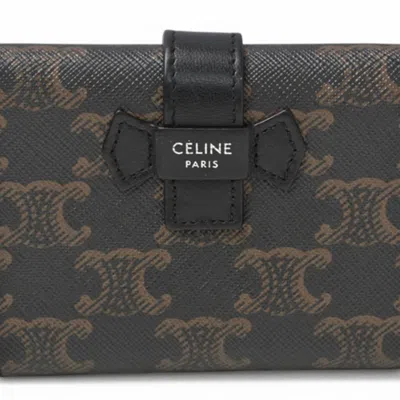Pre-owned Celine Black Leather Wallet (tri-fold) ()