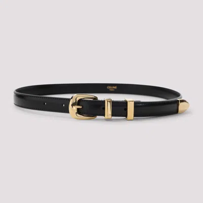 Celine Black Logo Buckle Belt