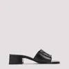Celine Emblem Block Heel Leather Mule In Black