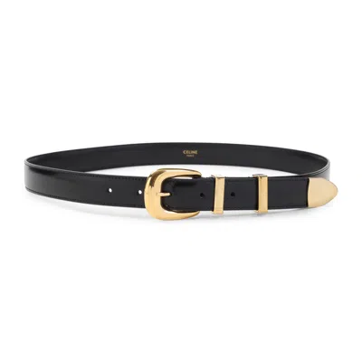Celine Black Medium 25mm Calf Leather Belt