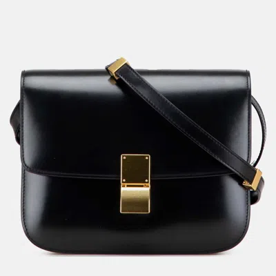 Pre-owned Celine Black Medium Calfskin Classic Box