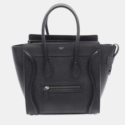 Pre-owned Celine Black Micro Calfskin Luggage Tote