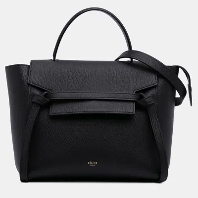 Pre-owned Celine Black Micro Grained Calfskin Belt Bag