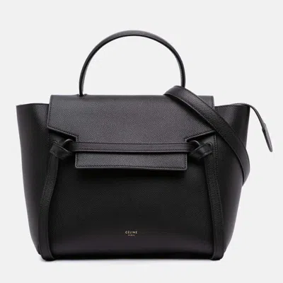 Pre-owned Celine Black Micro Grained Calfskin Belt Bag