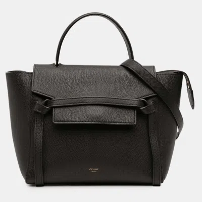Pre-owned Celine Black Micro Grained Calfskin Belt Bag