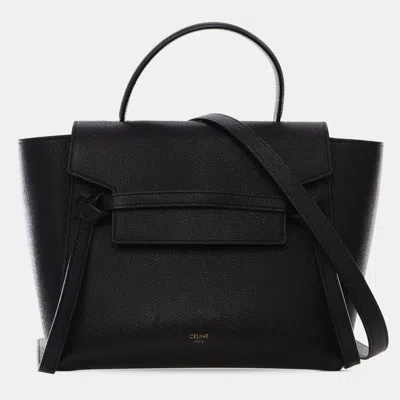 Pre-owned Celine Black Micro Grained Calfskin Belt Bag