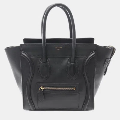 Pre-owned Celine Black Micro Smooth Calfskin Luggage Tote