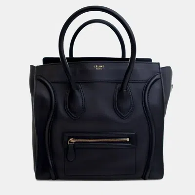 Pre-owned Celine Black Mini Calfskin Luggage Tote