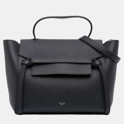 Pre-owned Celine Black Mini Grained Calfskin Belt Bag