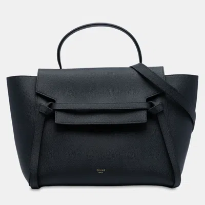 Pre-owned Celine Black Mini Grained Calfskin Belt Bag