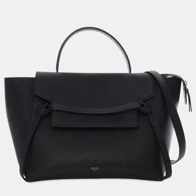 Pre-owned Celine Black Mini Grained Calfskin Belt Bag
