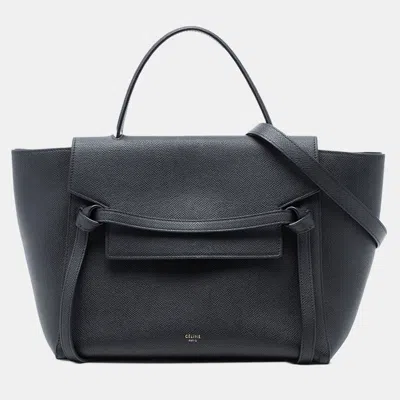 Pre-owned Celine Black Mini Grained Calfskin Belt Bag