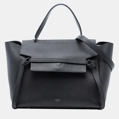 Pre-owned Celine Black Mini Grained Calfskin Belt Bag
